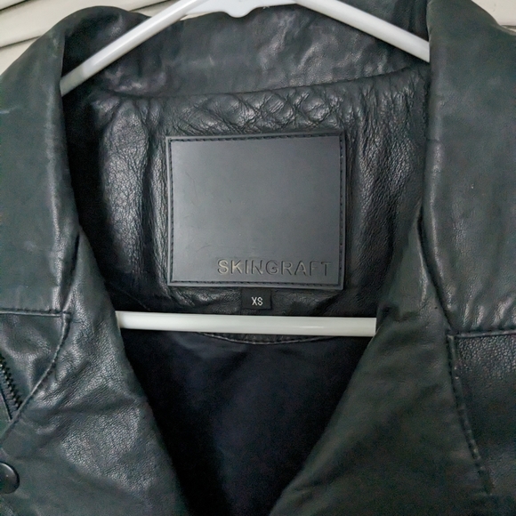 Skingraft moto laced-up leather jacket size XS - Picture 3 of 7